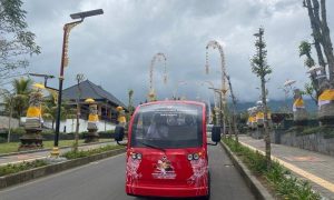 Bus Listrik Marlip Siap Kawal Pengunjung dan Wisatawan Pura Besakih